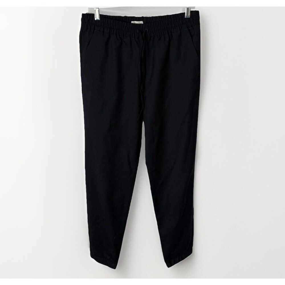 Garnet Hill Pants Womens 4 Wool Jogger Pockets Drawstring City Athleisure Navy